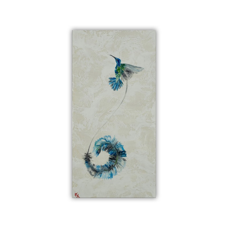 Art mural «Feathered Symphony» par Karen Biery, Toile tendue, H 24 po x l 12 po, Does Not Apply