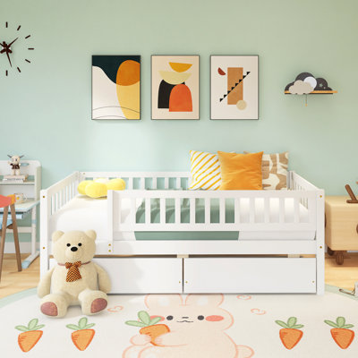 Wood Frame Twin Daybed With Two Drawers