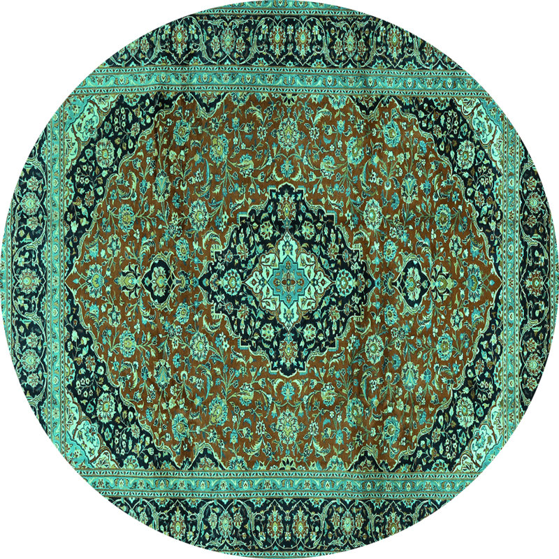 Tapis brun / vert, Rond 5 pi