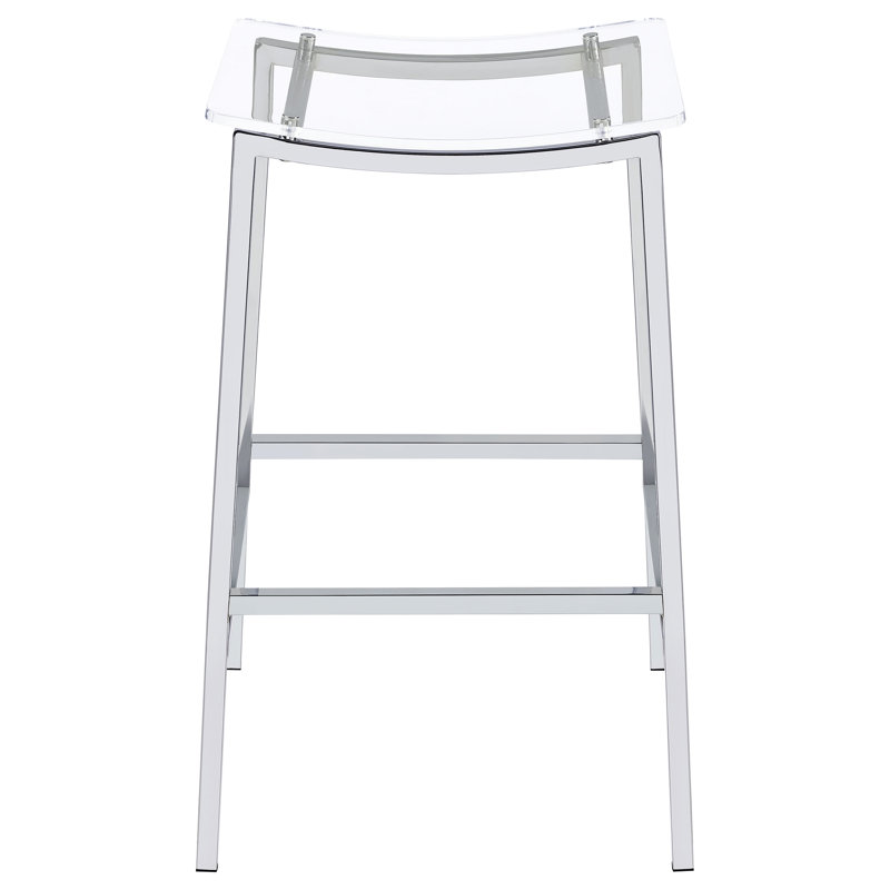  Jovani Acrylic Backless Bar Stool Chrome (Set of 2)