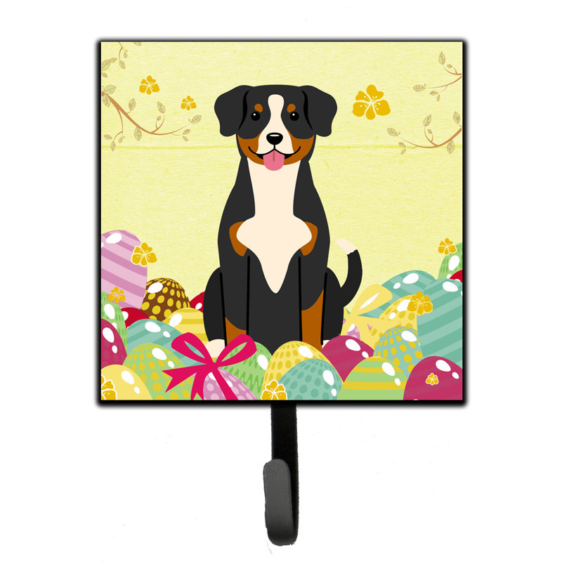 Mcelyea Metal Wall Organizer with Key Hooks, Yellow/Grey/Pink, Entlebucher
