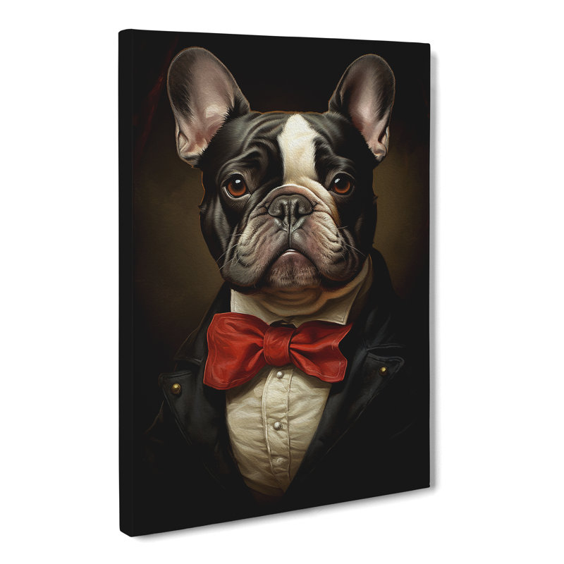 French Bulldog Classicism Art - Wrapped Canvas, 50cm H x 35cm W x 3cm D