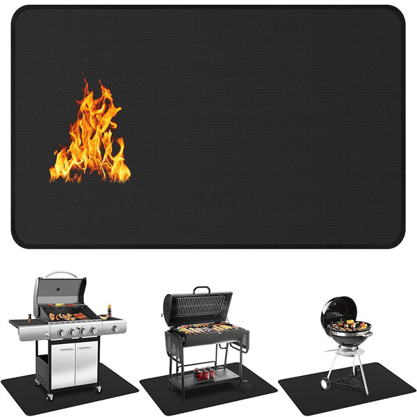 Gas Grill Mat,BBQ Grilling Gear for Gas/Absorbent Grill Pad Lightweight  Washable Floor Mat to Protect Decks and Patios from Grease Splatter,Against
