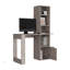 Bureau d'ordinateur Oiwa avec bibliothèque et armoire, surface de travail spacieuse pour une installation de bureau à domicile efficace-785670026