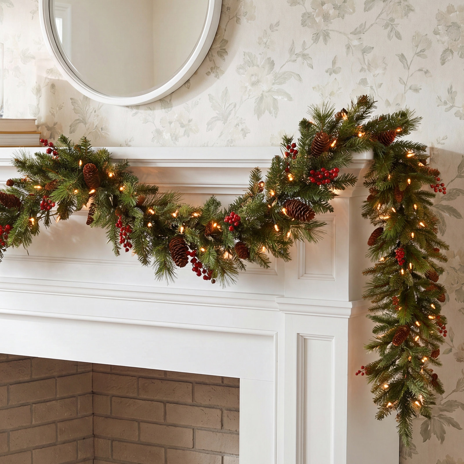 72" Pre-Lit Berry Christmas Garland