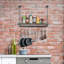 Metal/Wood Rectangle Hanging Pot Rack