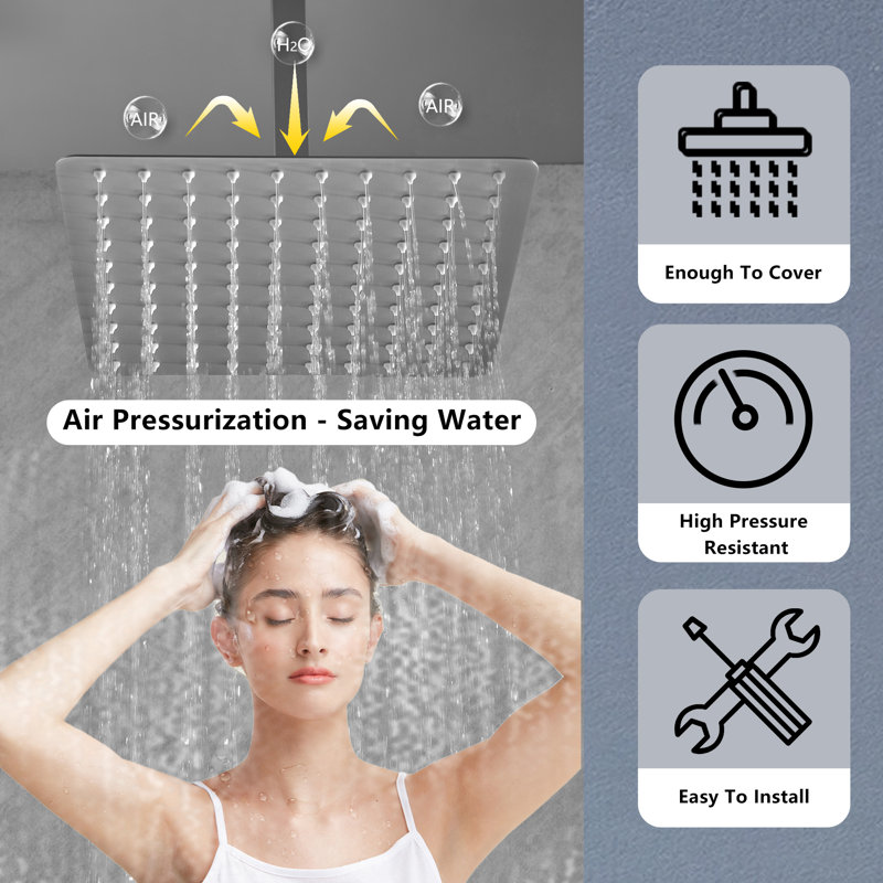 Rain Fixed Shower Head, Brushed Nickel