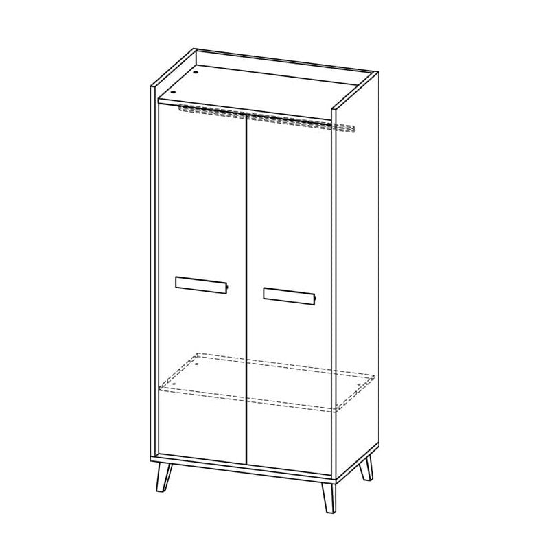 Bryler 2 Door Manufactured Wood Wardrobe