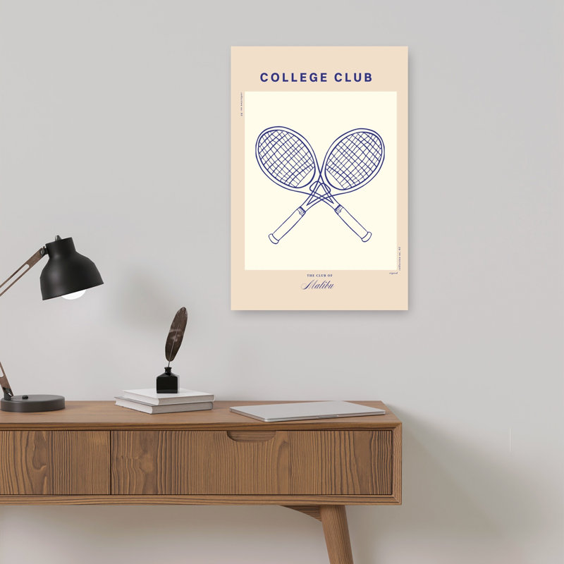 «Malibu Tennis Vibes Classic Elegant Retro Summer Architecture», impression d'art mural, 36" H x 24" W