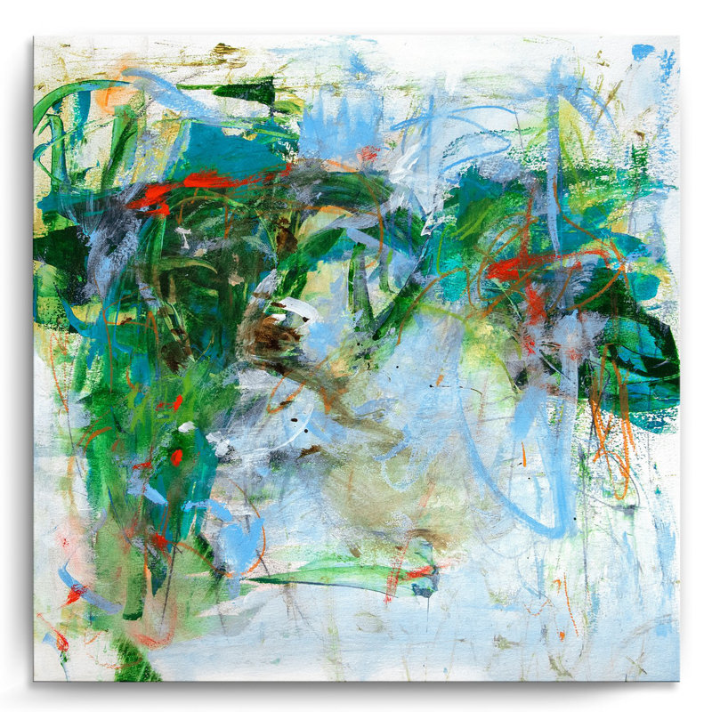 «Abstract All That Jazz» par Patricia Schwimmer, peinture abstraite sur toile tendue, H 16 po x l 16 po