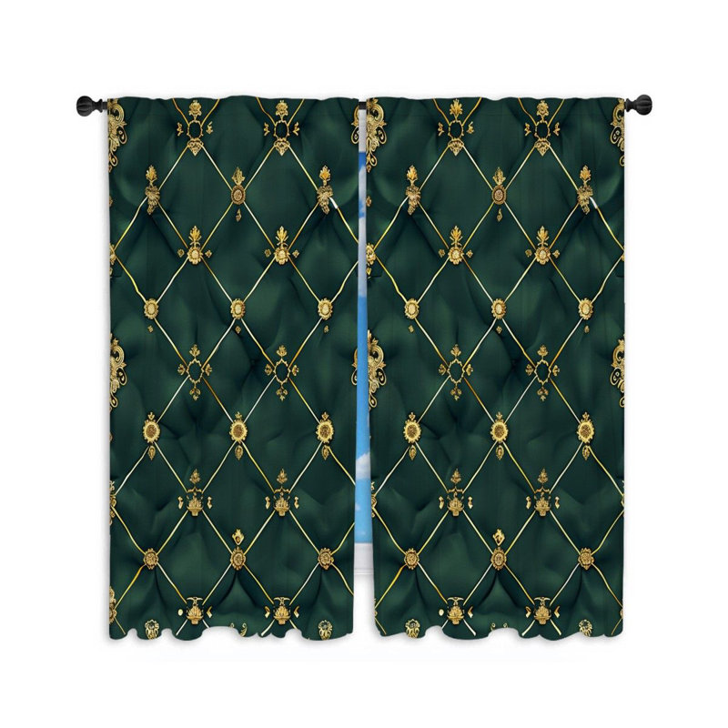 11974_Baroque rideaux élégants en tissu luxueux - 2 panneaux, L 20 po x L 54 po