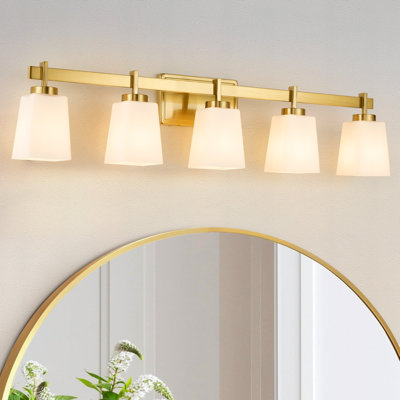 Luminaire de salle de bain certifié ETL avec abat-jour en verre laiteux, luminaire de salle de bain moderne 