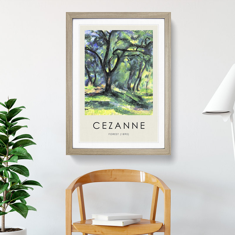 In the Woods by Paul Cezanne - Picture Frame Painting, 48cm H x 36cm W x 2cm D, Oak Framed