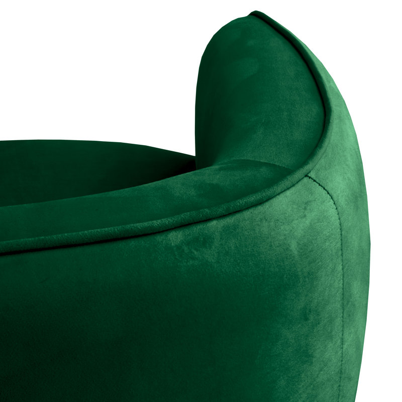 Priebe Velvet Barrel Chair, Green Velvet