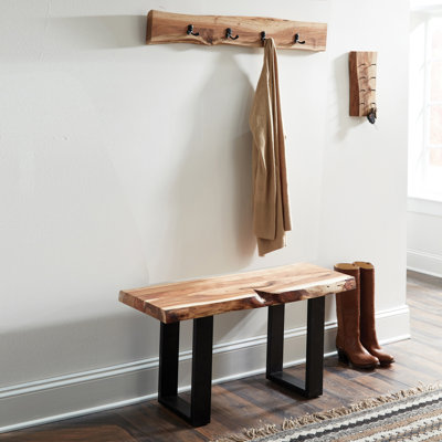 Ratcliff 36" Wide Cottage Beach House Design Wall Mounted Coat Hook With 4 Hooks And Bench Set