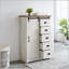 Commode 5 tiroirs avec porte de grange coulissante, rangement rustique pour chambre à coucher et espace de vie-602088422