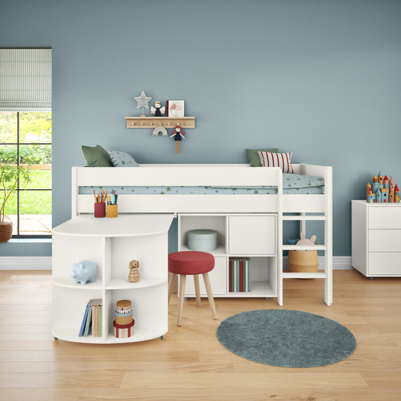 Uno Midsleeper with a Pull Out Desk and Cube Unit