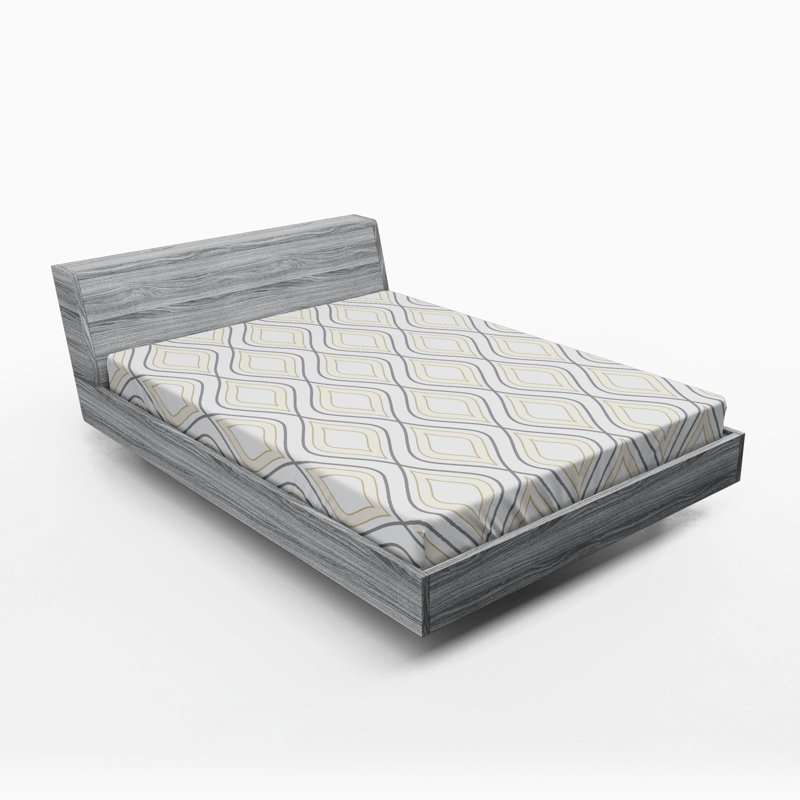 Microfiber Geometric Fitted Sheet, Full Fitted Sheet