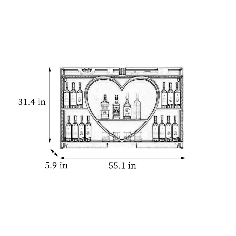 Sedina, H 31,4 po x l 55,1 po x P 5,9 po, Noir, noir, noir, noir