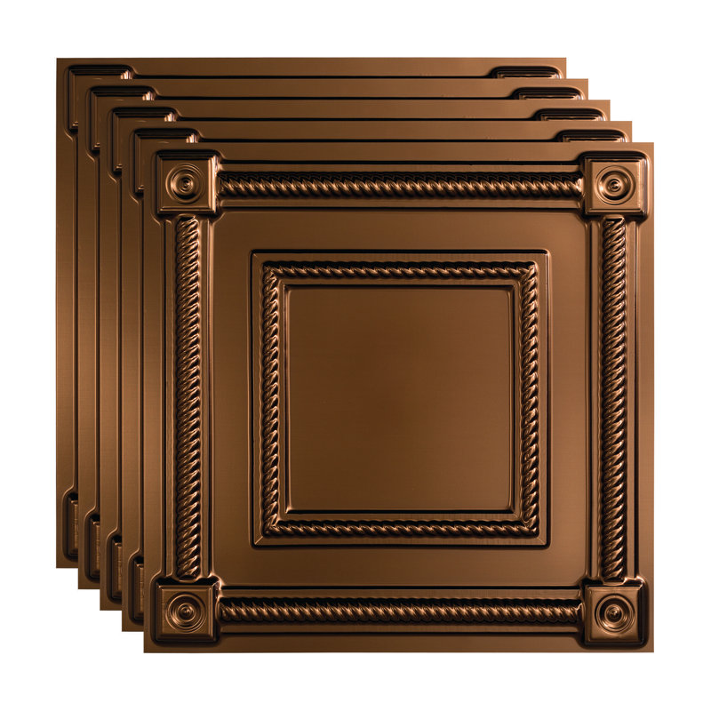 Panneau de plafond décoratif en vinyle 2 pi x 2 pi FASÄDE Coffer, Bronze huilé