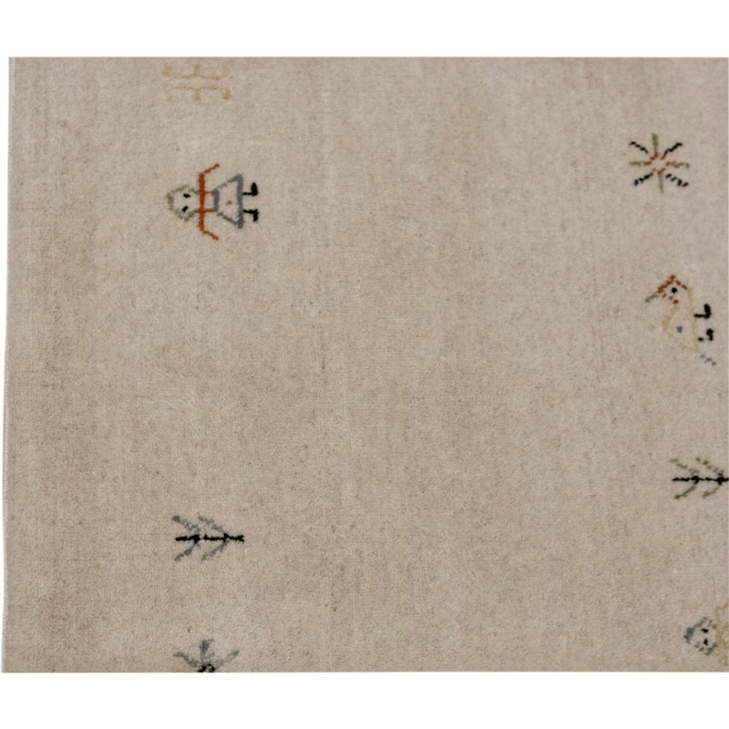 Tapis noué à la main beige / brun clair, Rectangle 5 pi 11 po x 9 pi 2 po