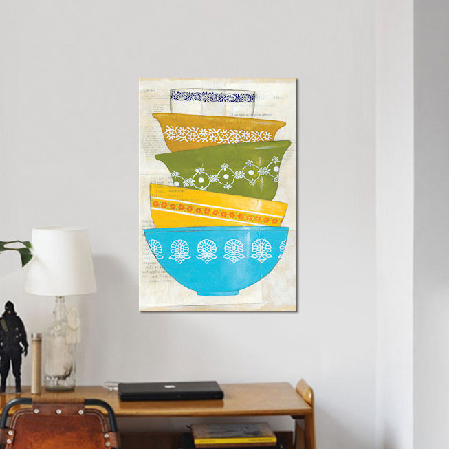 « rétro ware iii », reproduction d’impression sur toile, H 40 po x l 26 po x P 1,5 po, Toile tendue, Pas de tapis