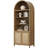 84.25''H Rattan Arched Bookcase With Adjustable Shelf-1152982162