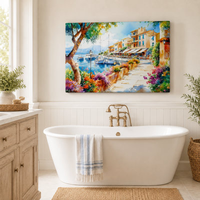 «Harbor Village» avec art mural sur toile tendue
