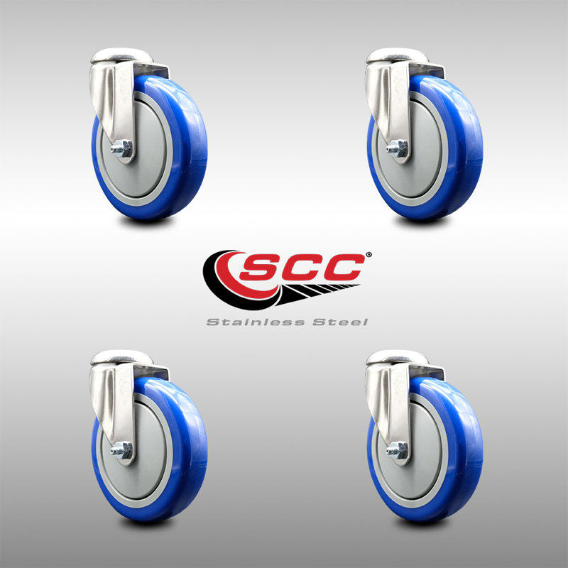 Polyurethane Casters, Blue