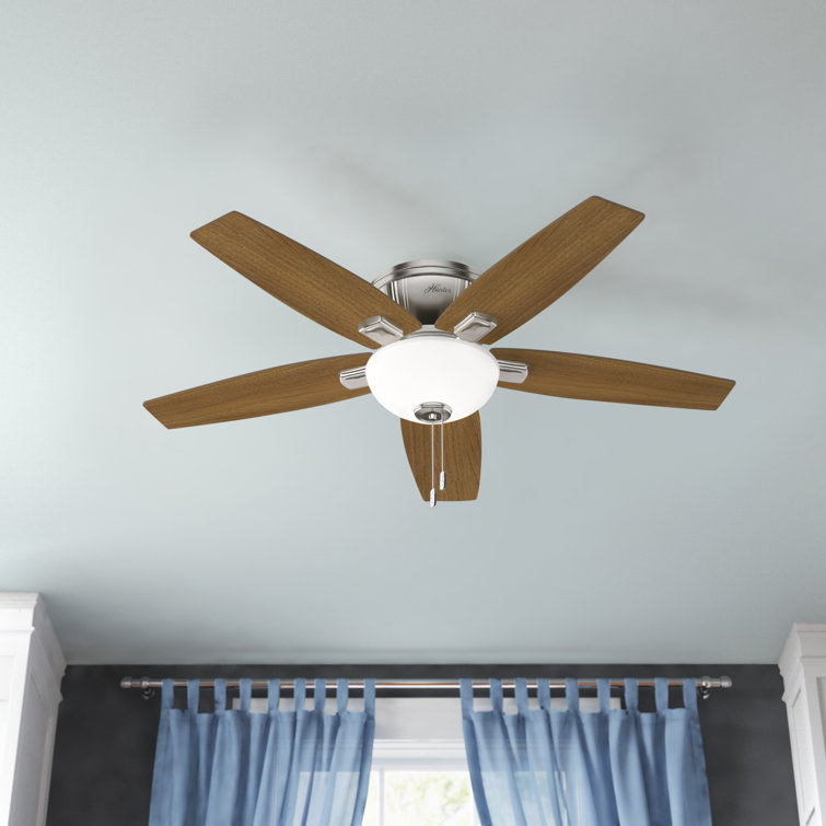 52" Kenbridge 5 - Blade Flush Mount Ceiling Fan with Pull Chain and Light Kit Included