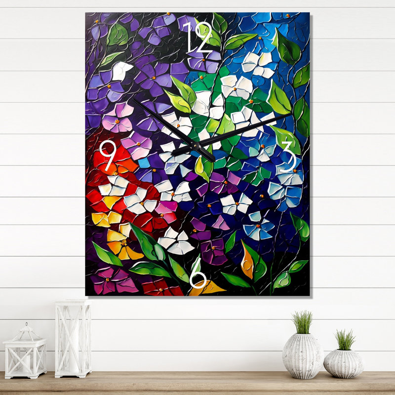 Jerimy - Horloge murale Bouquet floral surdimensionnée, Grand