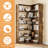 Corner Bookshelf, 6-Tier 71" Tall L-Shaped Wooden Bookcase with Baffles, Industrial Storage Display Shelf-745818173