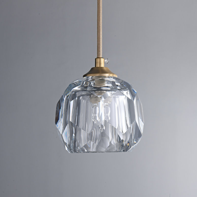 Bearse 1-Light Pineapple Crystal Globe Pendant Light