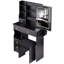 Petit meuble-lavabo de 29,2 po avec tiroir à gauche + tabouret rembourré, 2 blocs d'alimentation CA + 2 ports USB, support pour sèche-cheveux, très grand miroir coulissant à commande tactile à DEL, réglage de la luminosité tricolore, réglage de la luminosité-2095956220
