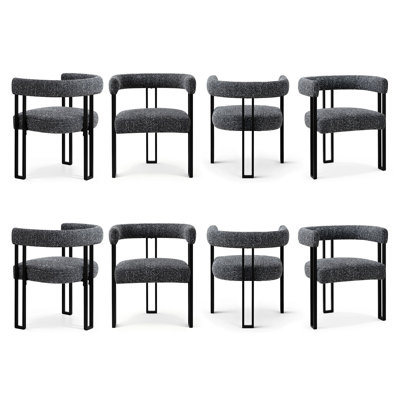 Ensemble de chaises de salle à manger 18 po en tweed rembourré (ensemble de 8)