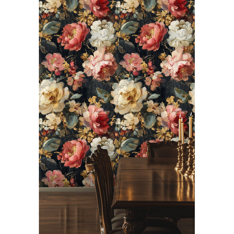 Rouleau de papier peint floral amovible