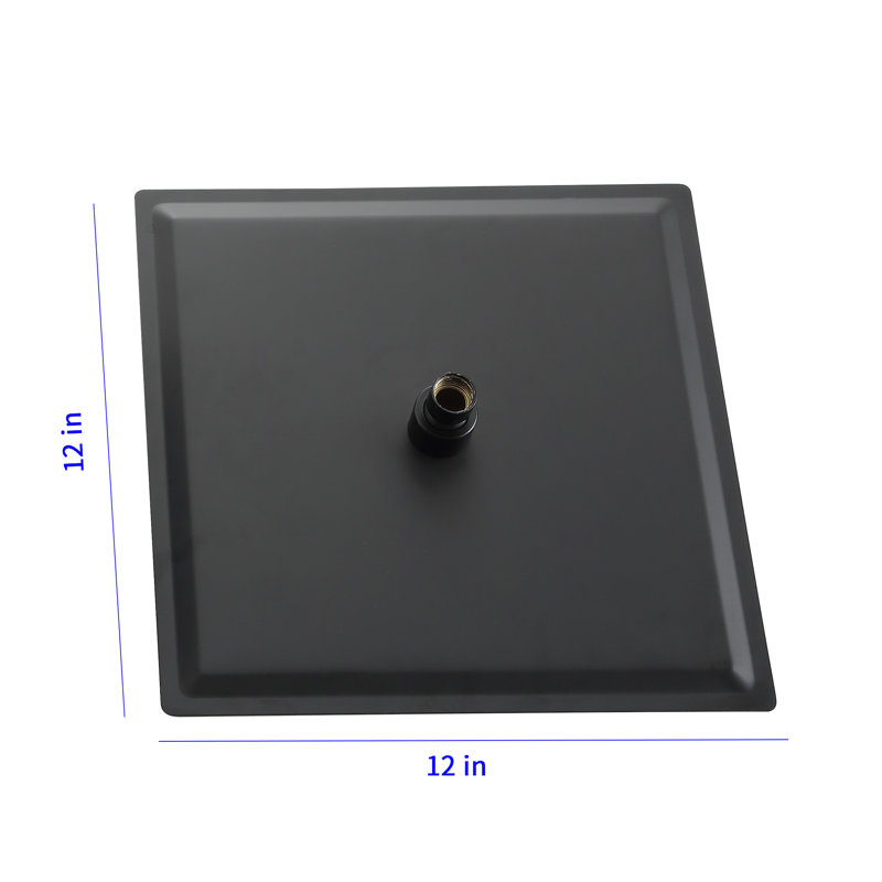 Pomme de douche carrée 12 po, Noir mat