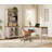 2 - Piece Office Set, 56" Executive Desk & Bookcase With Glass Doors, Rustic White