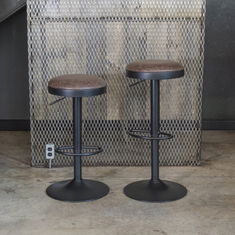 Tabouret de bar pivotant à hauteur réglable Izebella, Brun