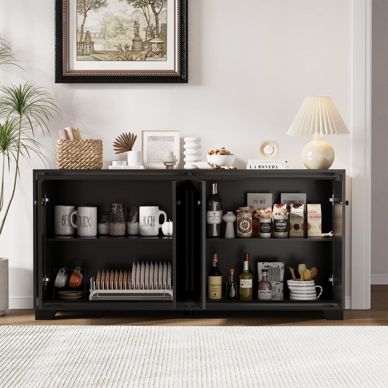 Console de rangement Buffet Modern Farmhouse, Noir