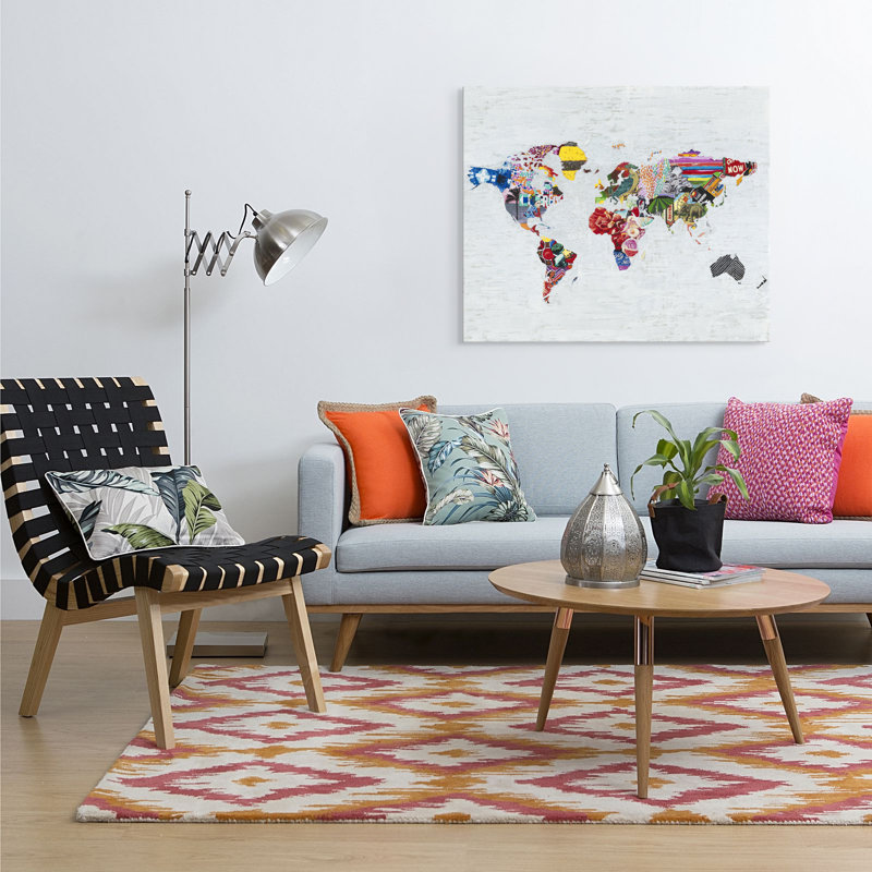 'Colourful World' Oil Painting Print on Wrapped Canvas