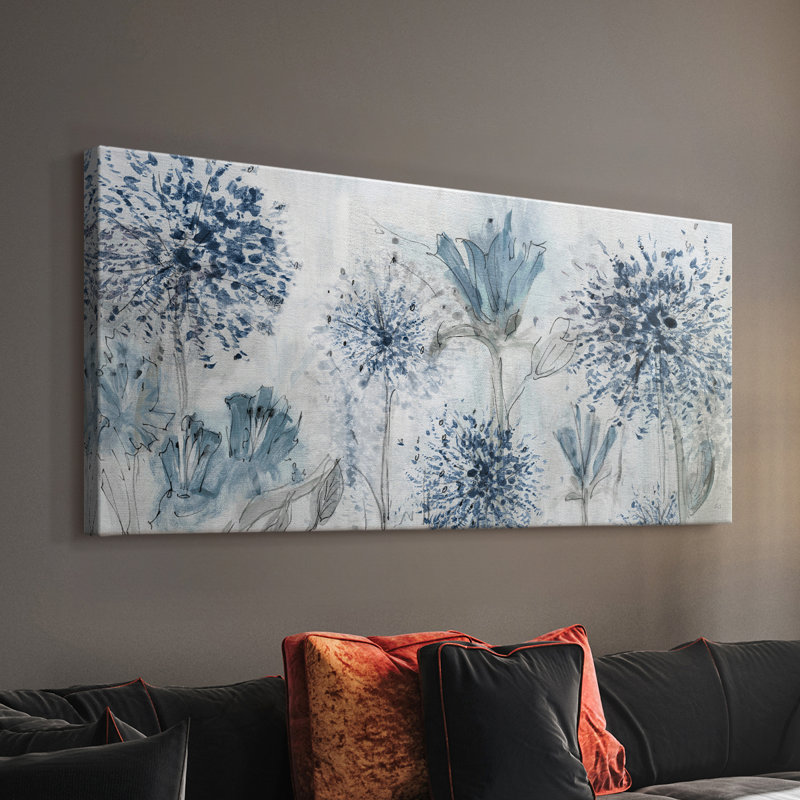 Field of Blue- Gallery Wrapped Canvas -Ready to Hang, 24" H x 48" W