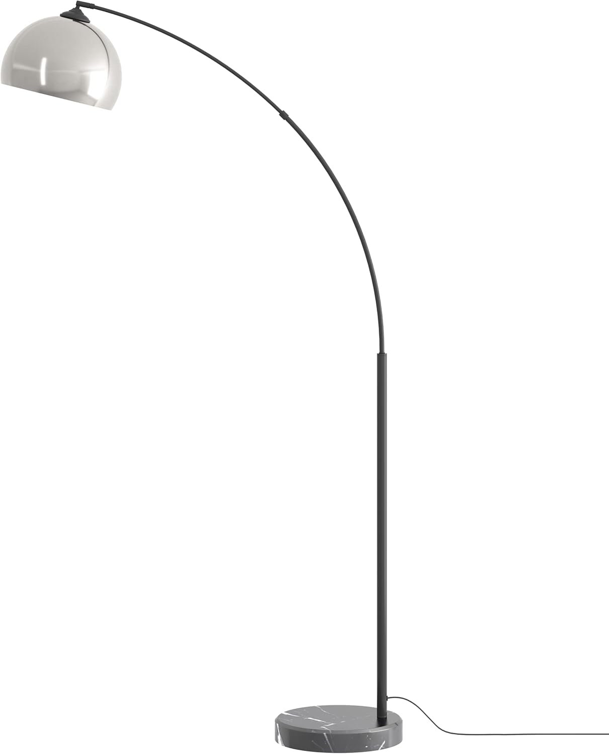 Hokku Designs 66" Mid-Century Modern Arc Floor Lamp With Brushed Nickel ...