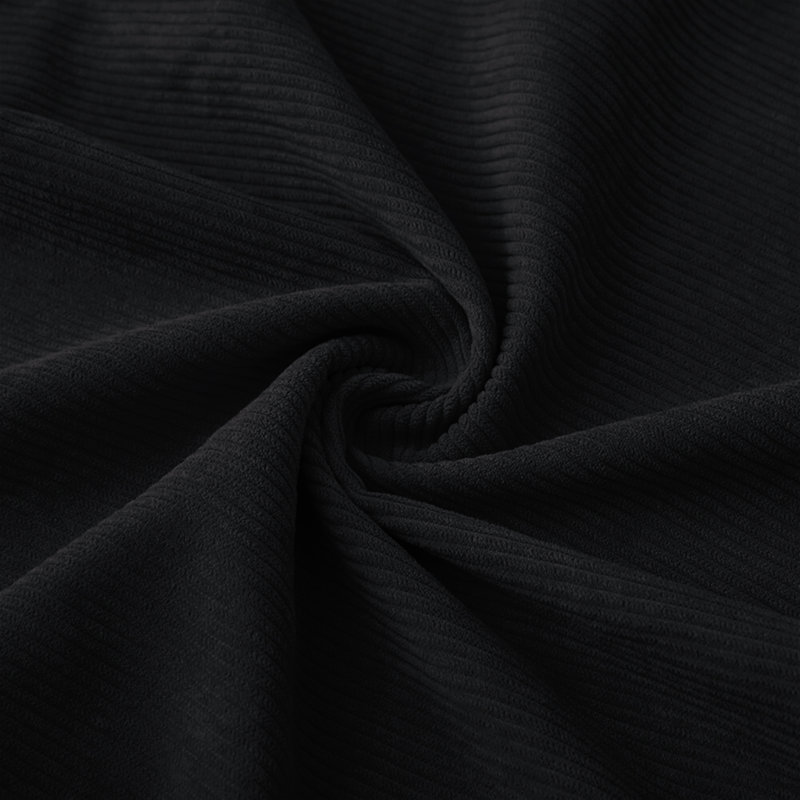 Striped Square Scatter Crushed Velvet Cushion Cover (Set of 4), Black