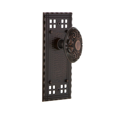 Plaque artisanale avec bouton de porte victorien