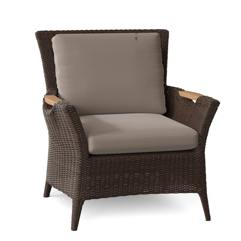 Culebra Outdoor Teak Lounge Chair, Demo Fog, Textured Charcoal