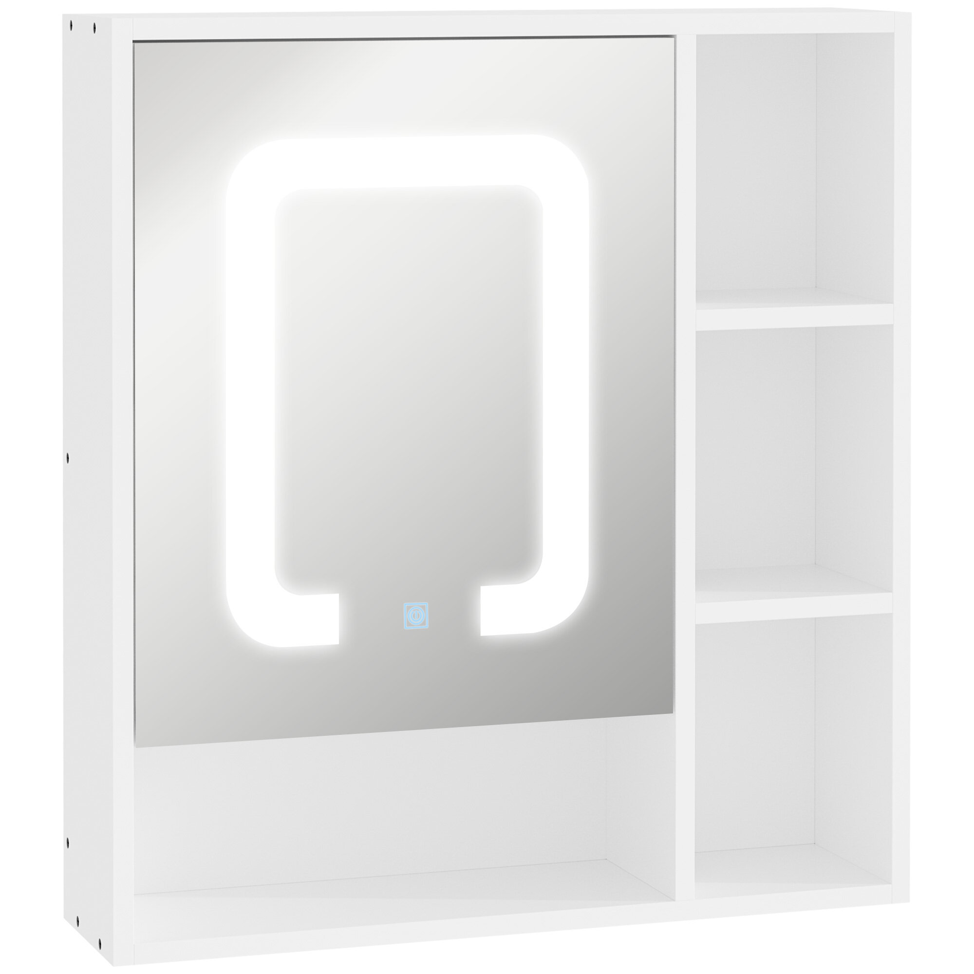 kleankin Bathroom Wall Cabinet Mount Medicine with Mirror Door and Open