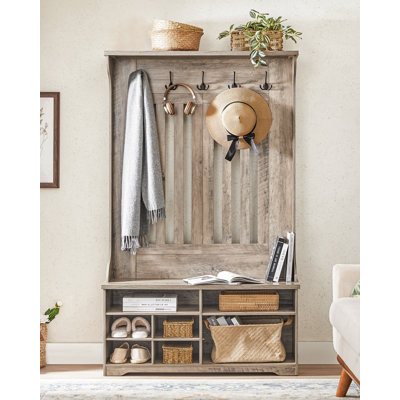 Chalemet Hall Tree 39.4'' Wide with Bench and Shoe Storage
