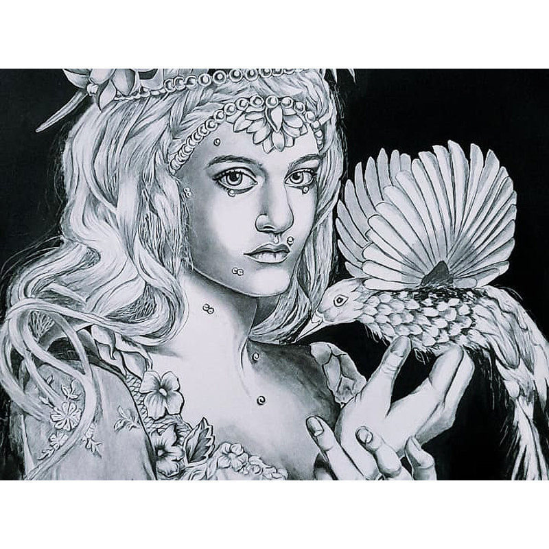 Icône de modèle - Croquis au crayon | Peinture de Pragga Majumder