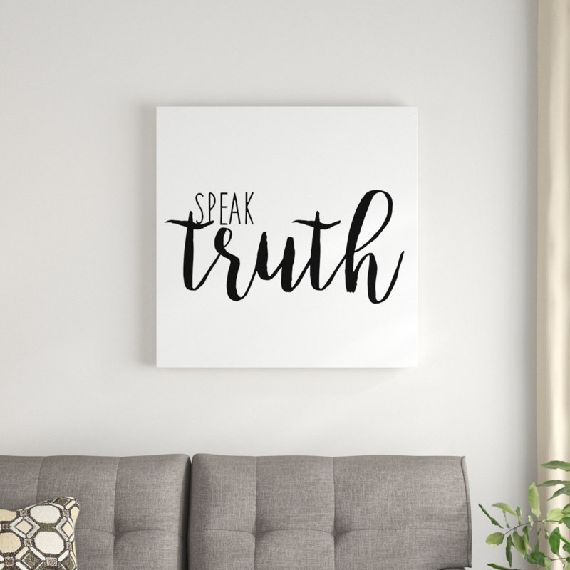 «Quotable II», art textuel sur toile, H 12 po x l 12 po, Toile tendue